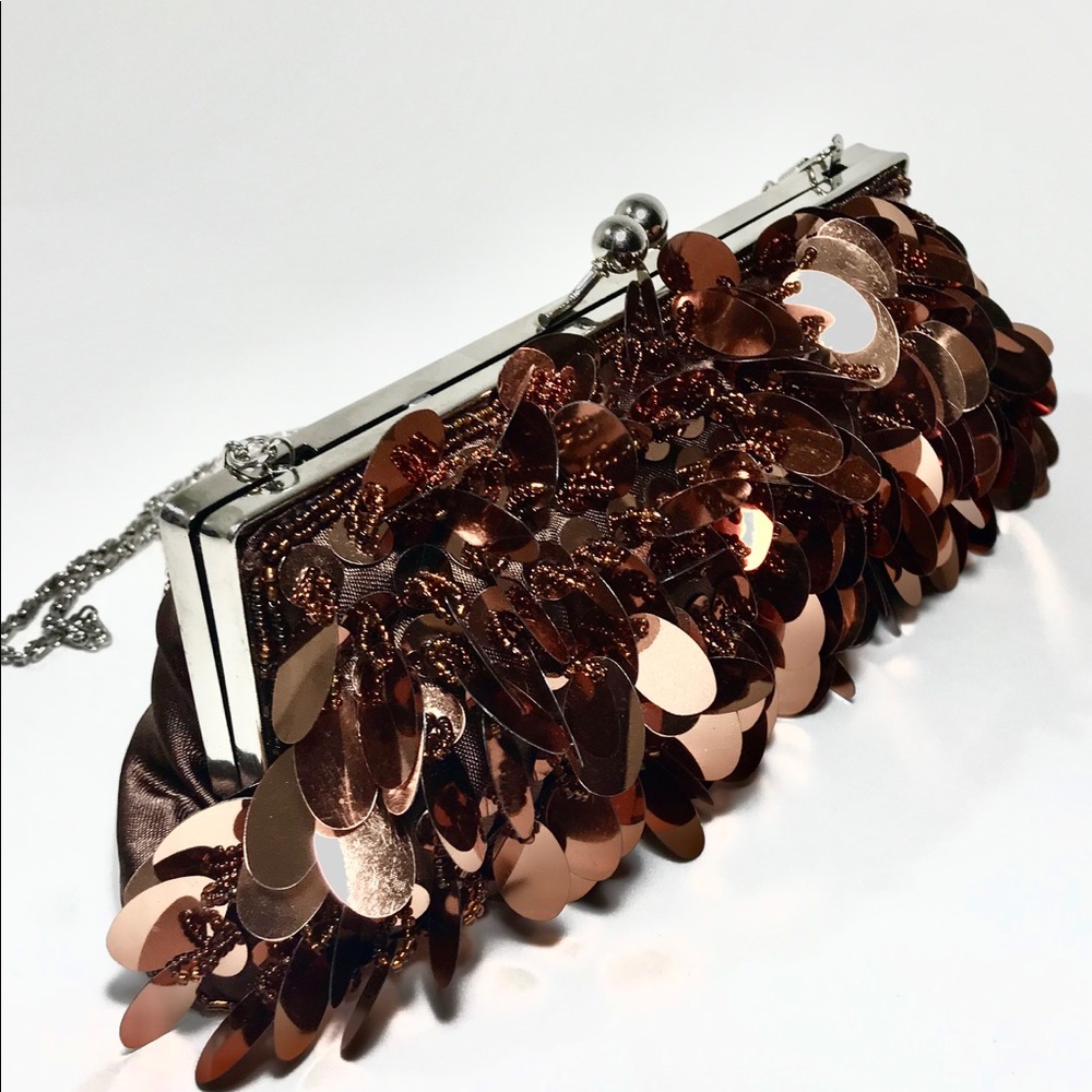 Copper and brown evening purse